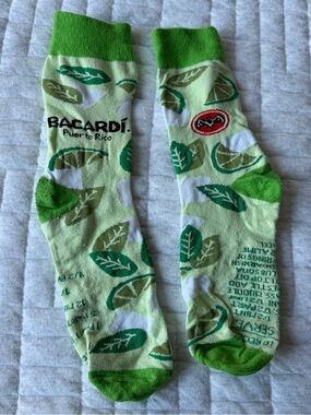 Bacardi Puerto Rico Lime Mojito Crew Socks Green